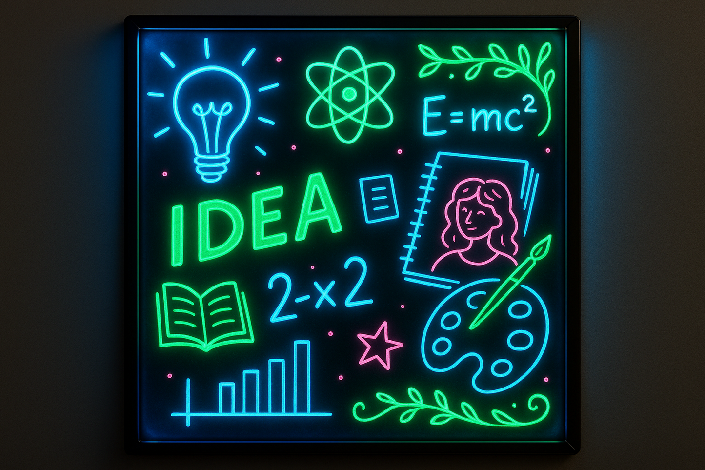 led luminous blackboard drawing